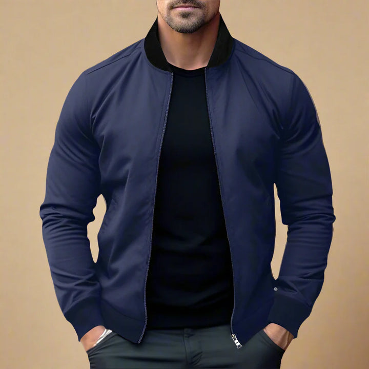 Men's Casual Mid-season Bomber Jacket With Zip