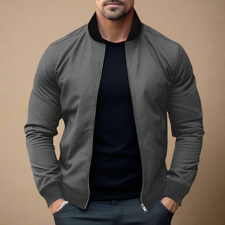 Men's Casual Mid-season Bomber Jacket With Zip