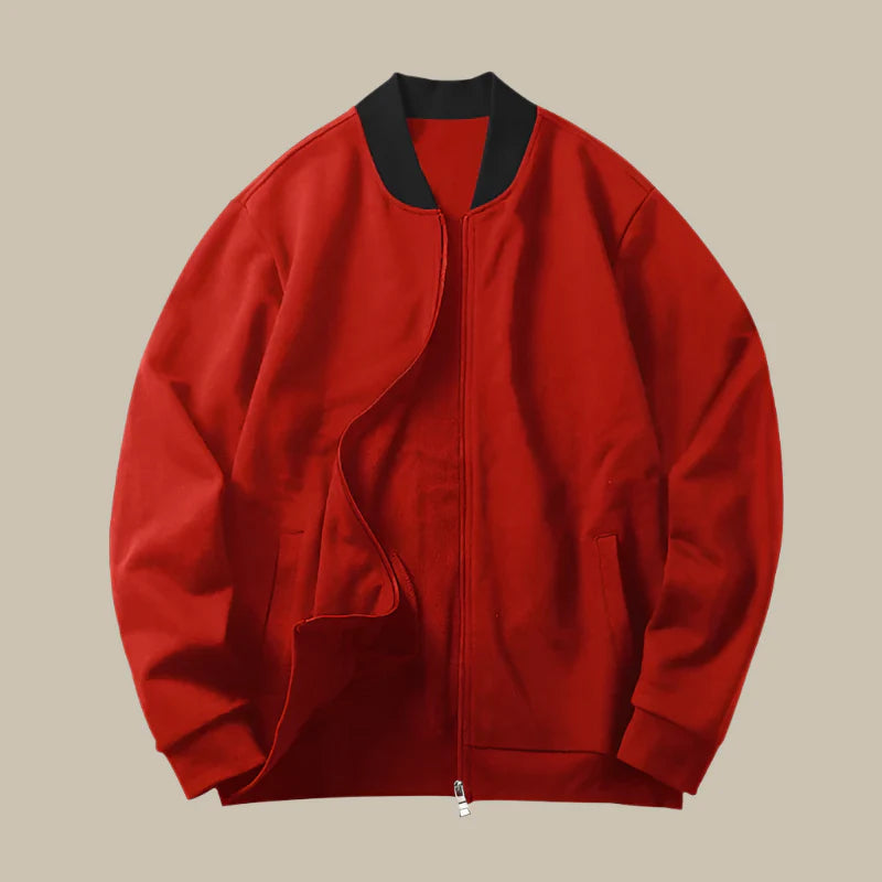 Men's Casual Mid-season Bomber Jacket With Zip