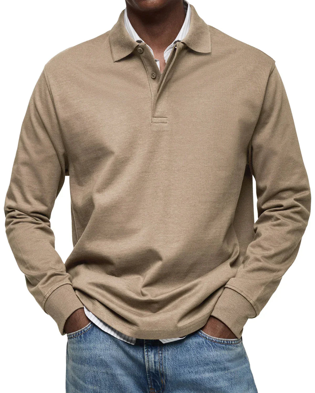 Men's Classic Long Sleeve Cotton Polo Shirt – Smart Casual Everyday Essential