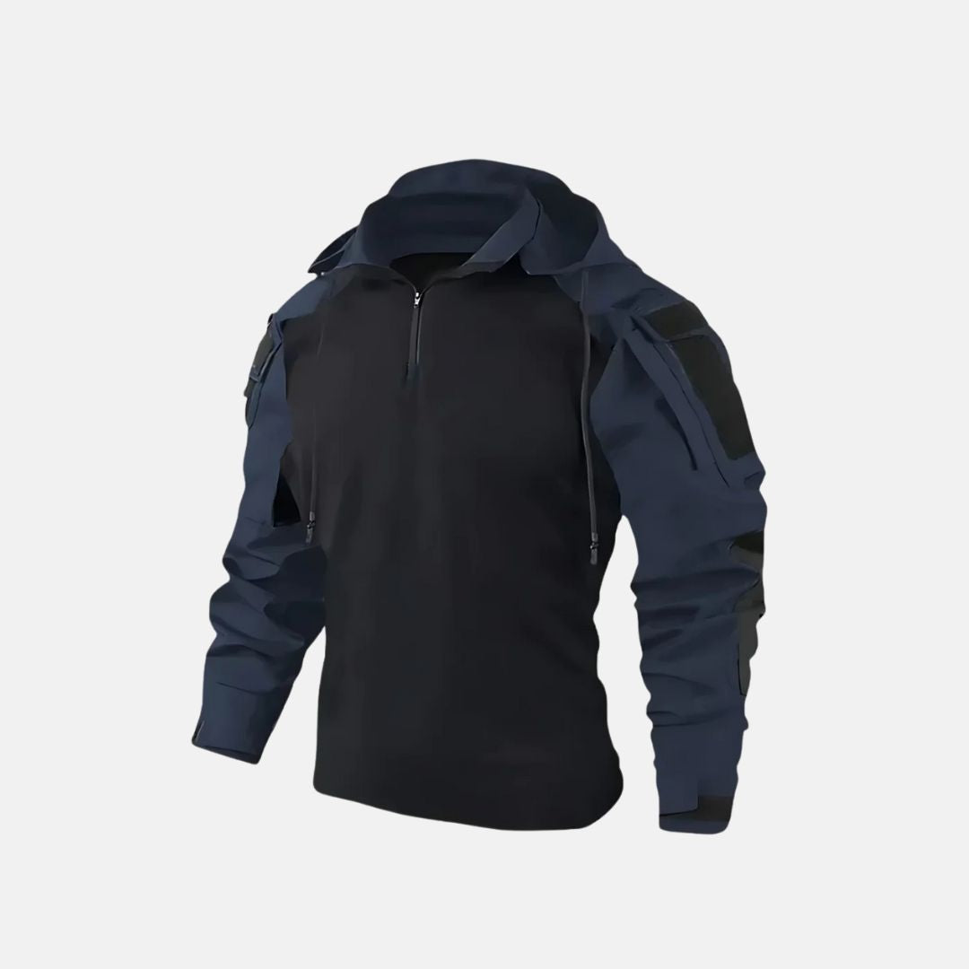 Men's Sporty Half Zip Hooded Jacket for Versatile Mid-Season Wear