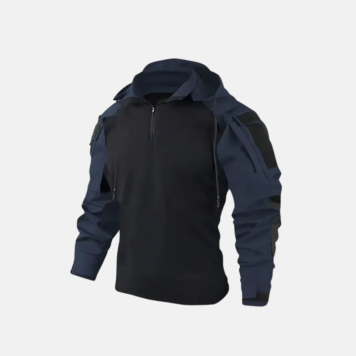 Men's Sporty Half Zip Hooded Jacket for Versatile Mid-Season Wear