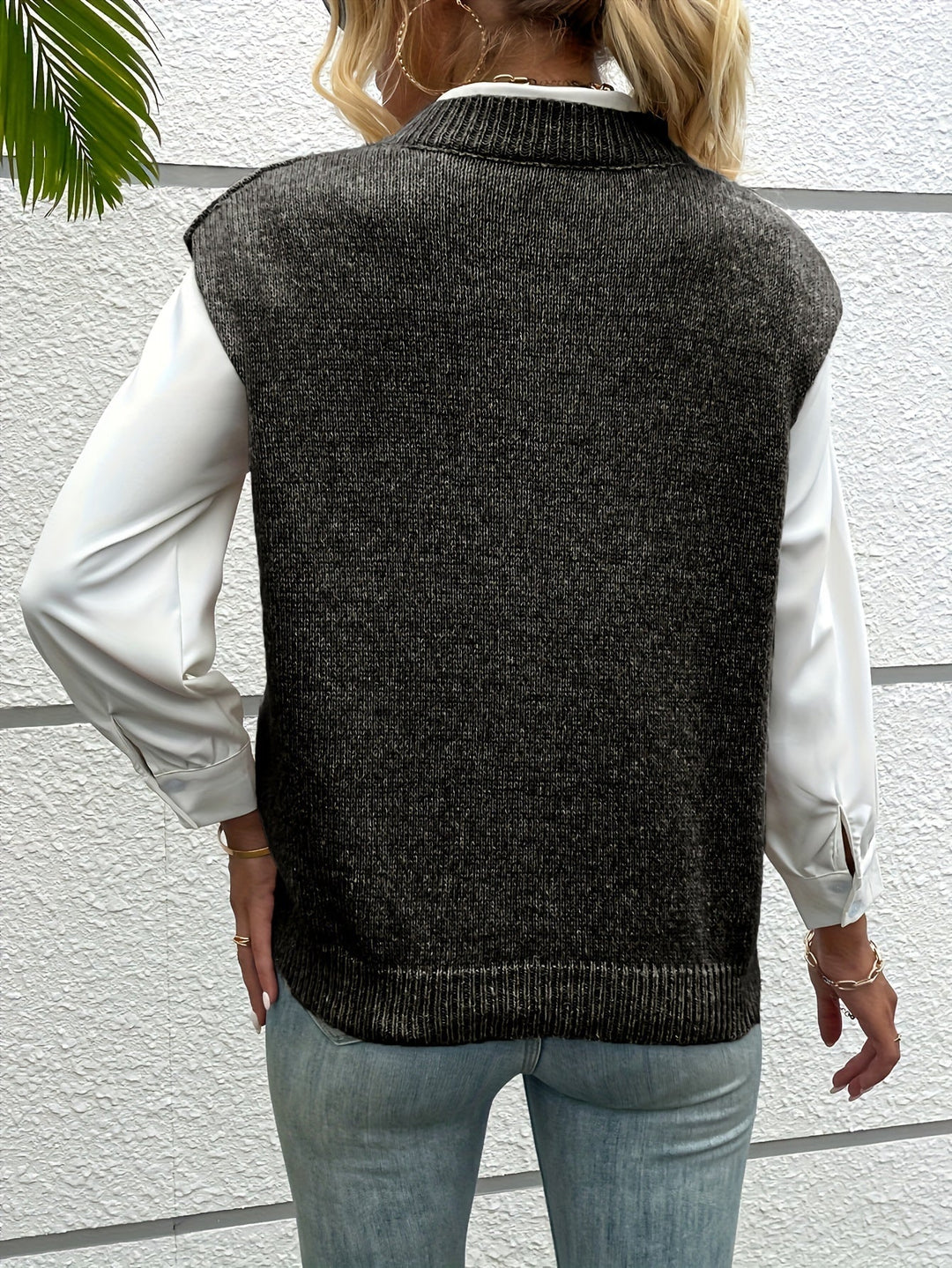 Naomi V-Neck Sleeveless Sweater | Luxurious Fall & Winter Knit for Women | Strictly - Winter Collection