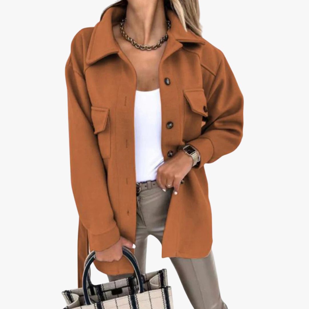 Women's Oversized Warm Shacket Shirt Jacket - for Autumn Winter