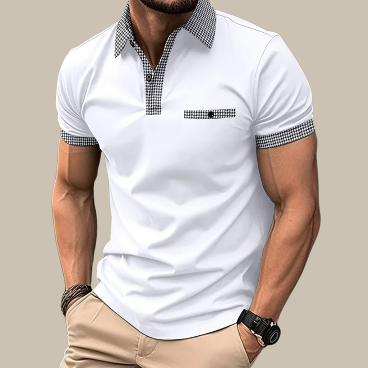 Valenzo Polo | Casual basic polo with short sleeves and checkered collar