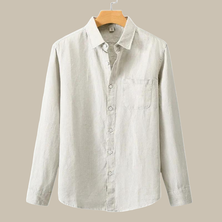 Men's Linen Shirts - Stylish Long Sleeve Linen Shirt