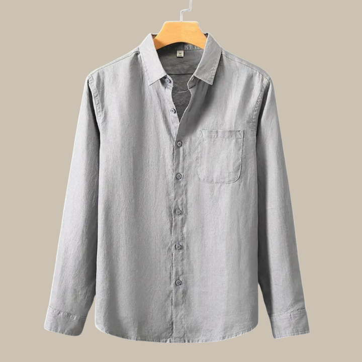 Men's Linen Shirts - Stylish Long Sleeve Linen Shirt