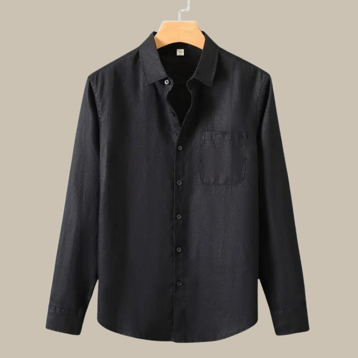 Men's Linen Shirts - Stylish Long Sleeve Linen Shirt