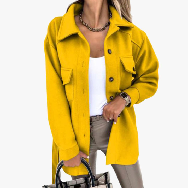 Women's Oversized Warm Shacket Shirt Jacket - for Autumn Winter