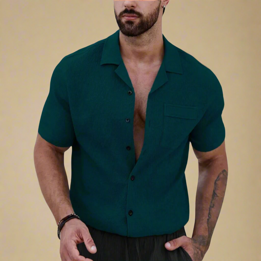 Men's Luxury Cotton Short Sleeve Shirt For Summer