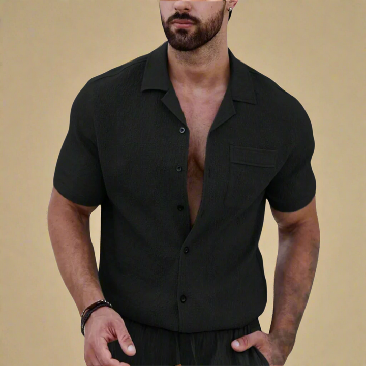 Men's Luxury Cotton Short Sleeve Shirt For Summer