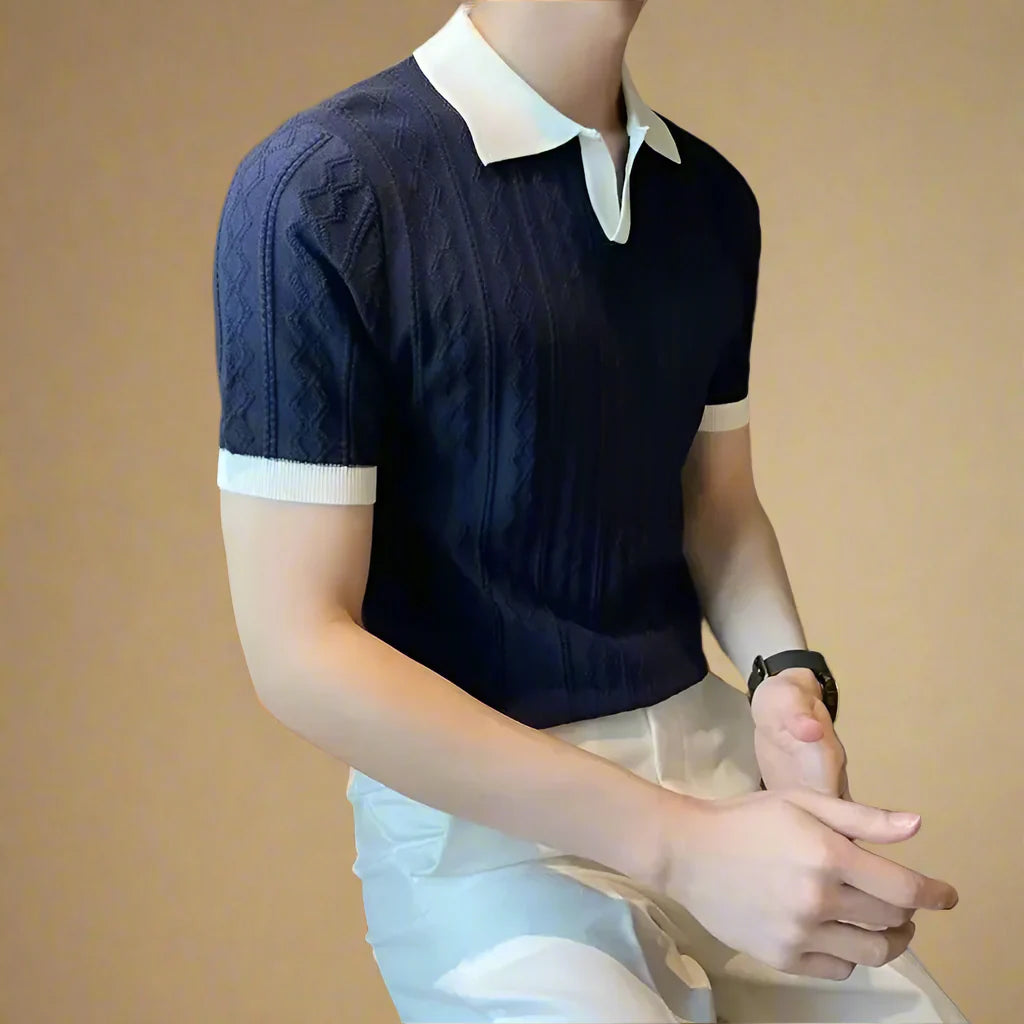 Men's Casual Monaco Knitted Polo Shirt For Summer