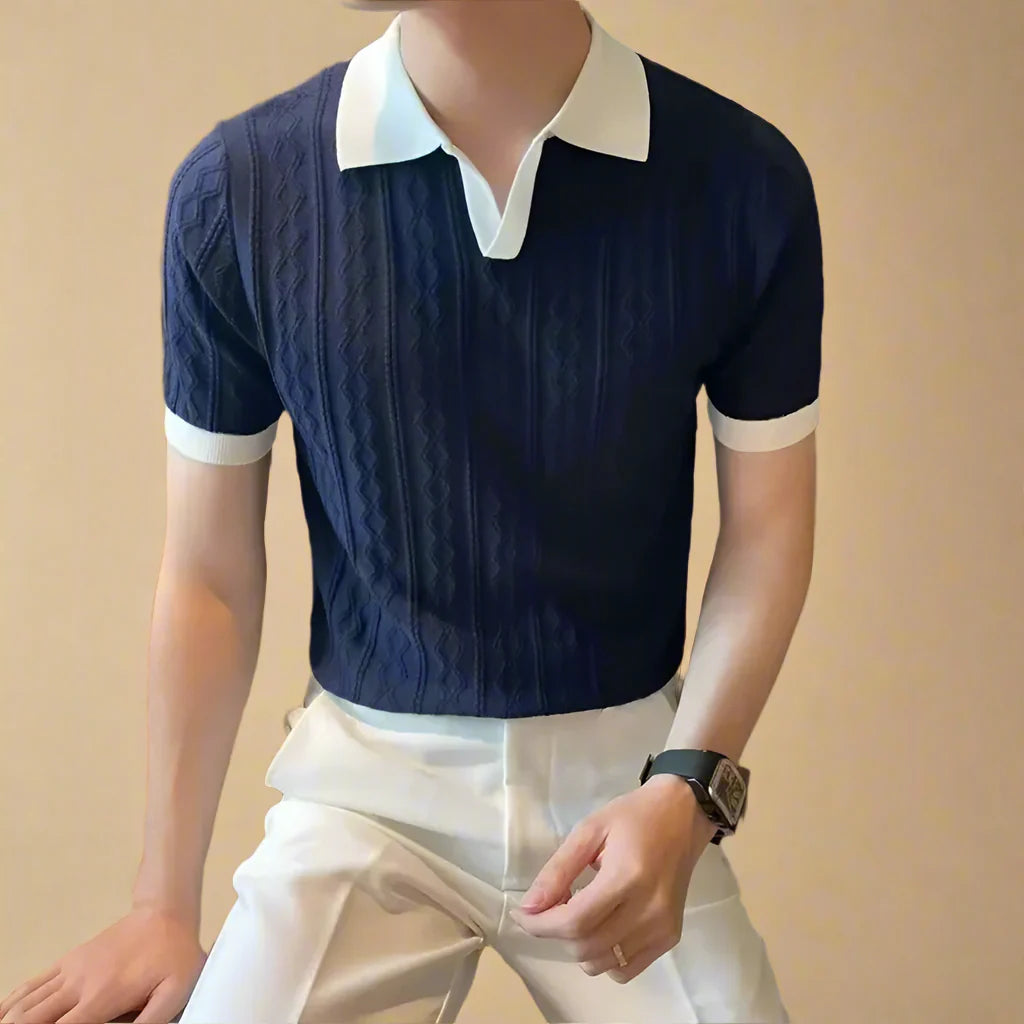 Men's Casual Monaco Knitted Polo Shirt For Summer