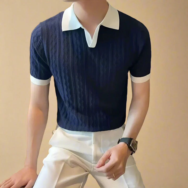 Men's Casual Monaco Knitted Polo Shirt For Summer