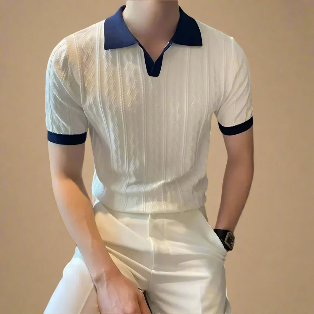 Men's Casual Monaco Knitted Polo Shirt For Summer