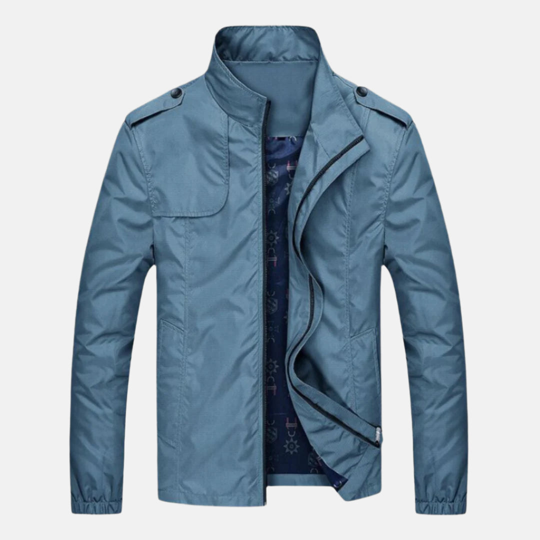 Men's Classic Oxford Jacket with Collar for Smart Business Mid-Season Wear