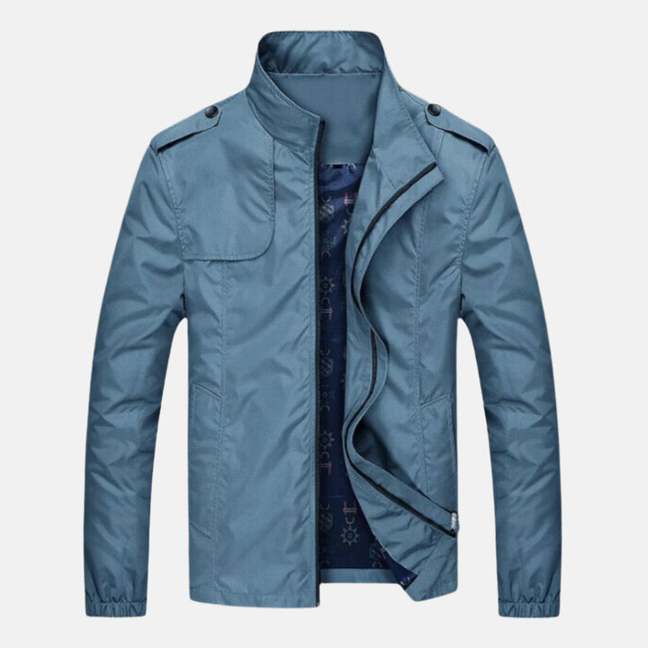 Men's Classic Oxford Jacket with Collar for Smart Business Mid-Season Wear