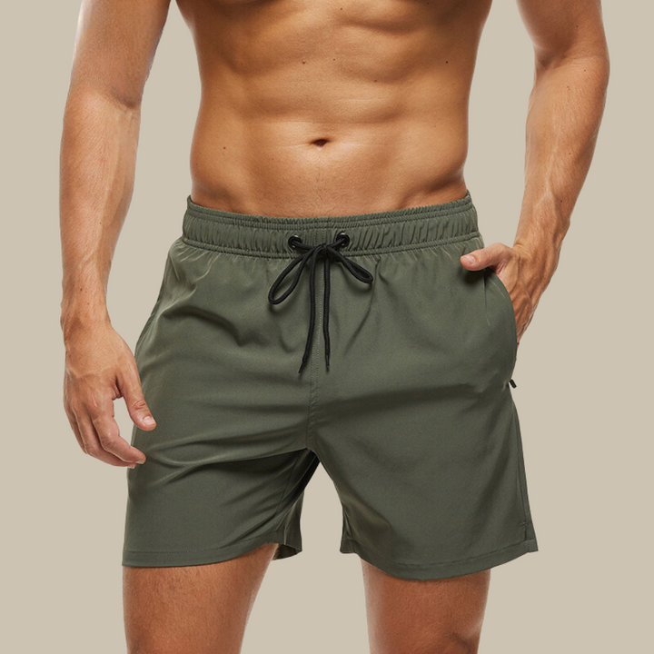 Men's Quick-Dry Drawstring Swimming Shorts with Stretch Comfort