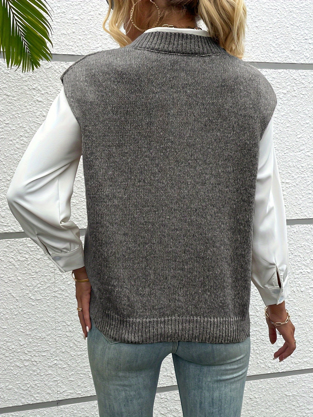 Naomi V-Neck Sleeveless Sweater | Luxurious Fall & Winter Knit for Women | Strictly - Winter Collection