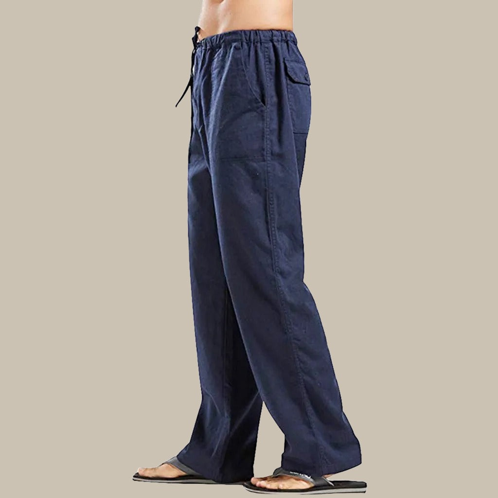 Men's Summer Trousers - Stylish Linen Look Trousers