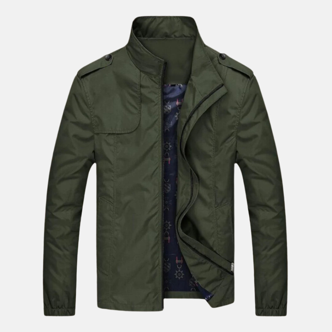 Men's Classic Oxford Jacket with Collar for Smart Business Mid-Season Wear