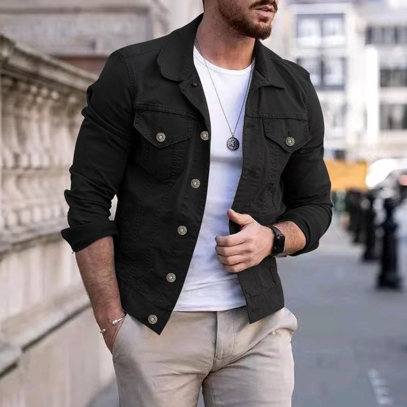 Men's Classic Colored Mid-Season Denim Jacket