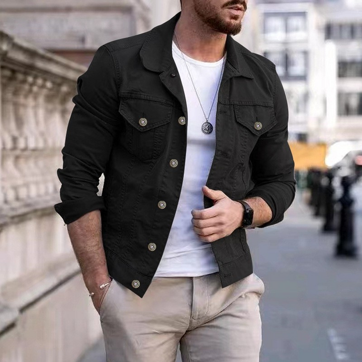 Men's Classic Colored Mid-Season Denim Jacket