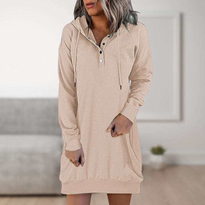 Cozy Fall/Winter Pullover Dress for Women - Lightweight Hoodie Dress