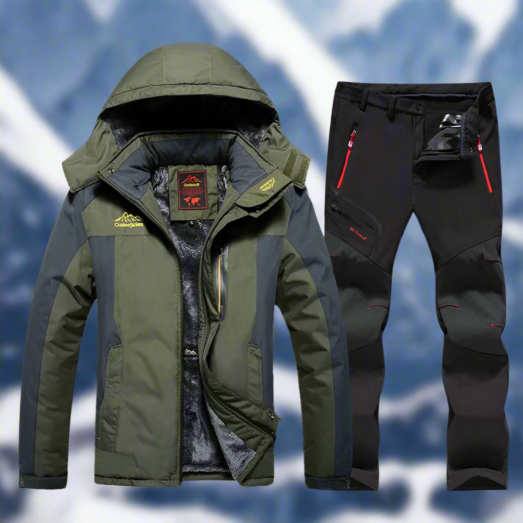 Men's Outdoor Winter Set – Waterproof Winter Jacket and Hiking Trousers for Cold Weather