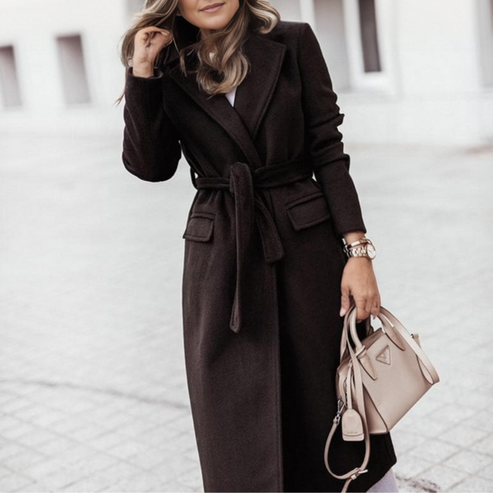 Elegant Women's Wool Coat - Long Waterproof Trench Coat for Autumn | Strictly - Winter