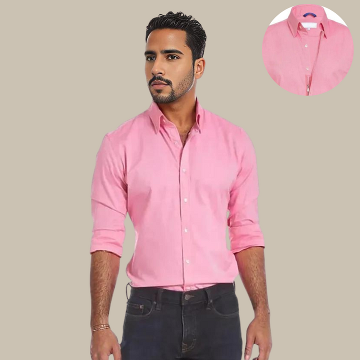 Men's Casual Shirts - Business Casual Wrinkle-Free Shirt with Zipper
