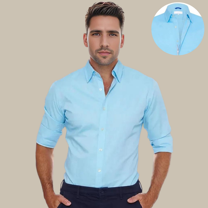 Men's Casual Shirts - Business Casual Wrinkle-Free Shirt with Zipper