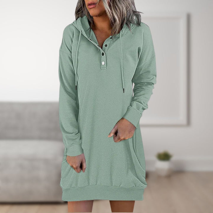 Cozy Fall/Winter Pullover Dress for Women - Lightweight Hoodie Dress