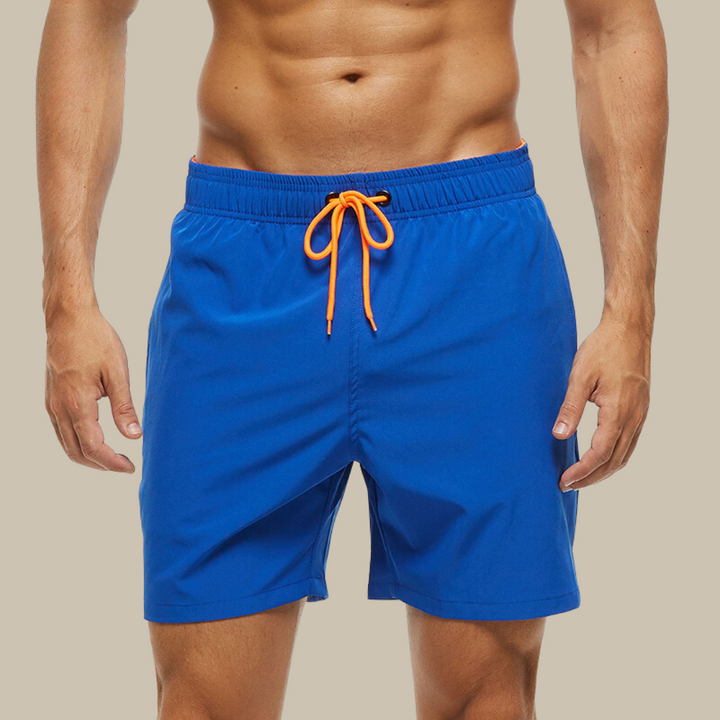 Men's Quick-Dry Drawstring Swimming Shorts with Stretch Comfort