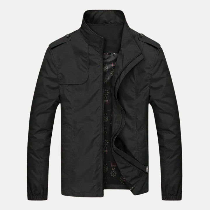 Men's Classic Oxford Jacket with Collar for Smart Business Mid-Season Wear