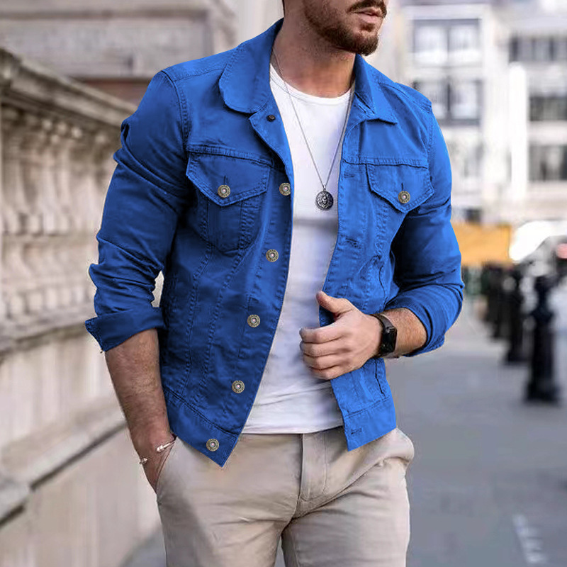 Men's Classic Colored Mid-Season Denim Jacket