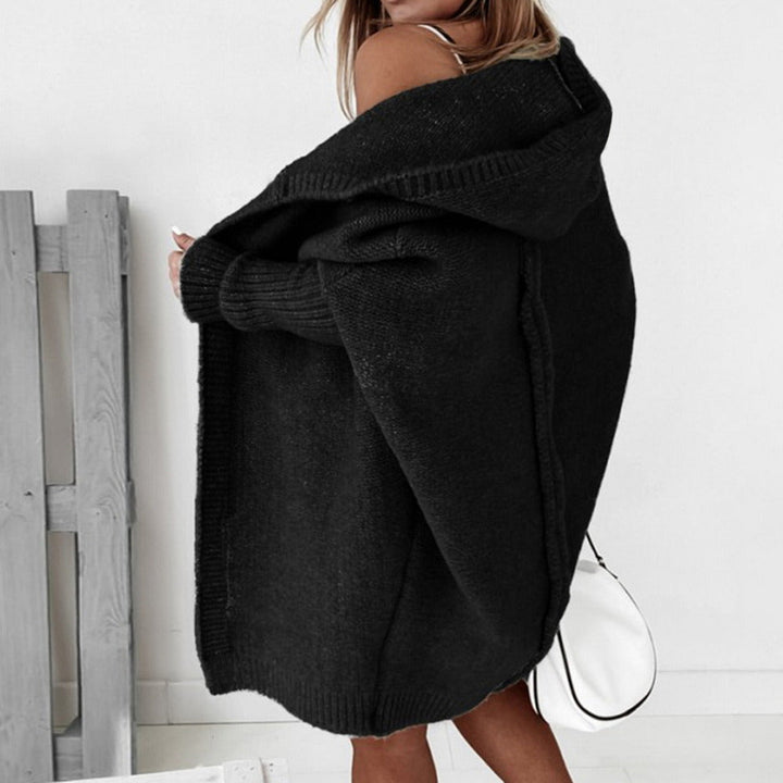 Elegant Women's Long Knit Cardigan Vest with Hood - Perfect for Fall & Winter Fashion