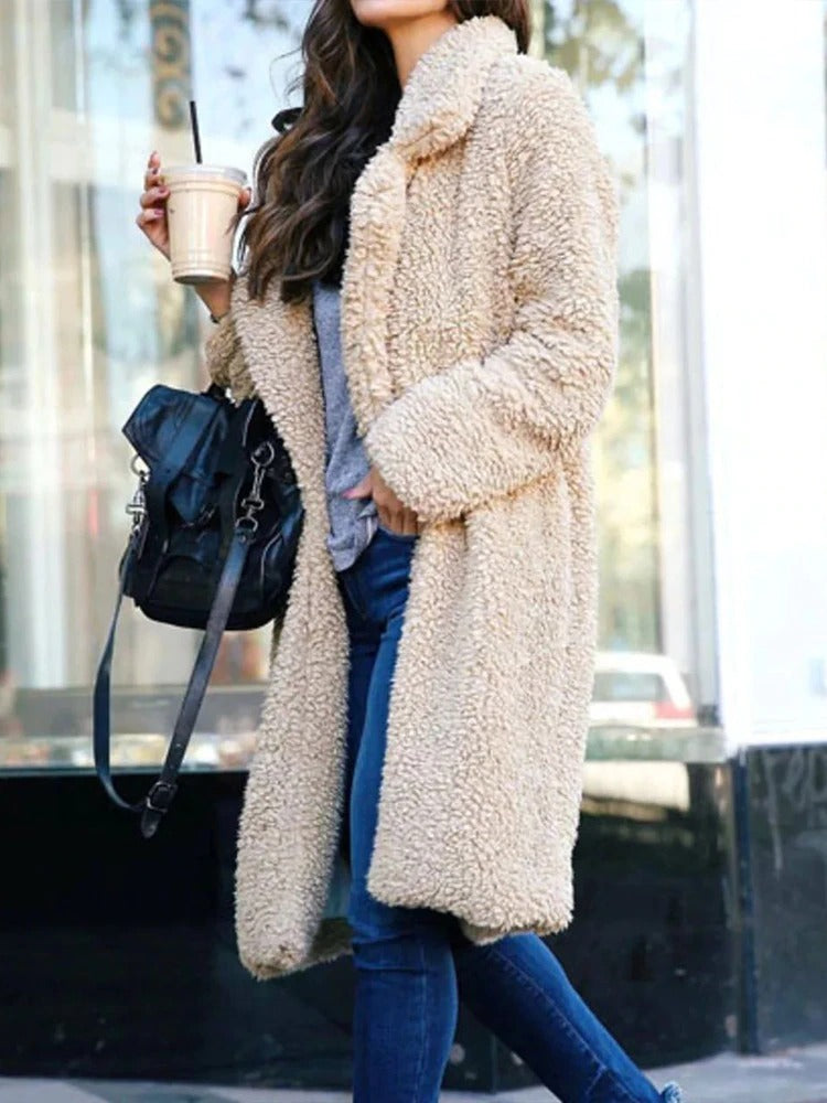 Luxury Teddy Fleece Coat for Women - Cozy & Warm Long Winter Jacket