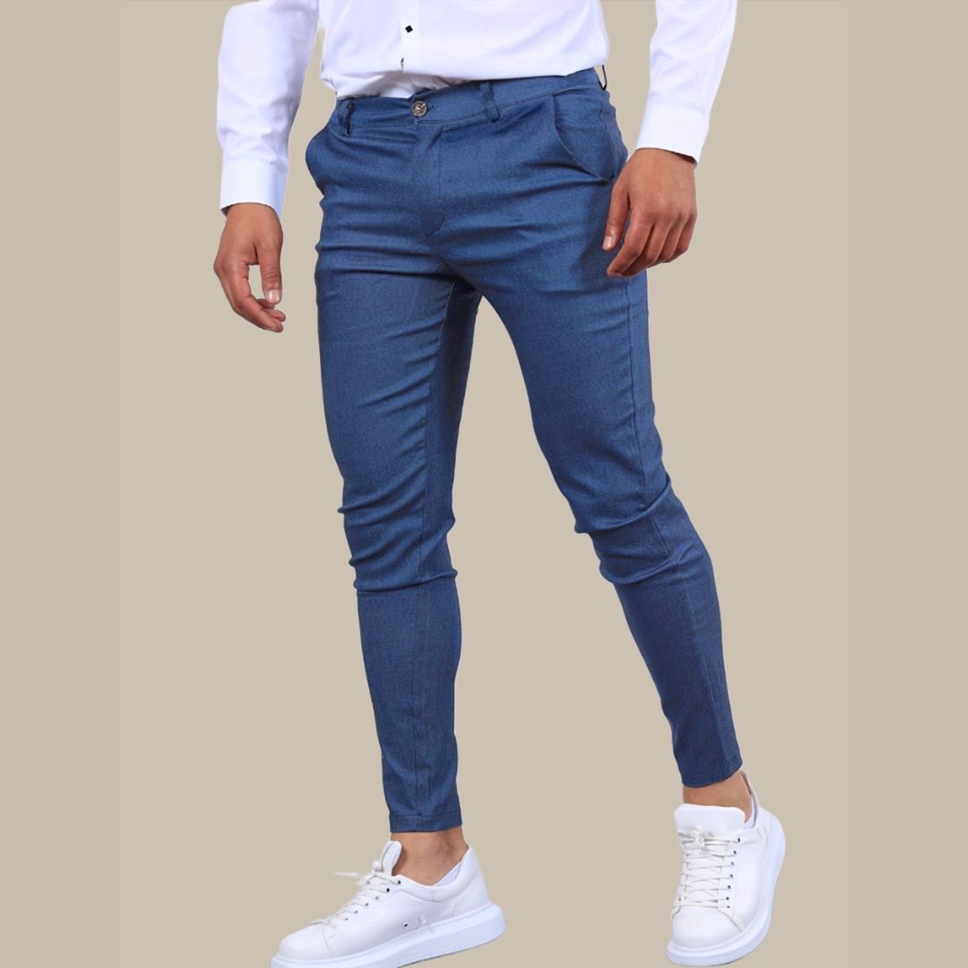 Men's Slim Fit Stretch Chino Trousers with Premium Cotton Blend For Summer