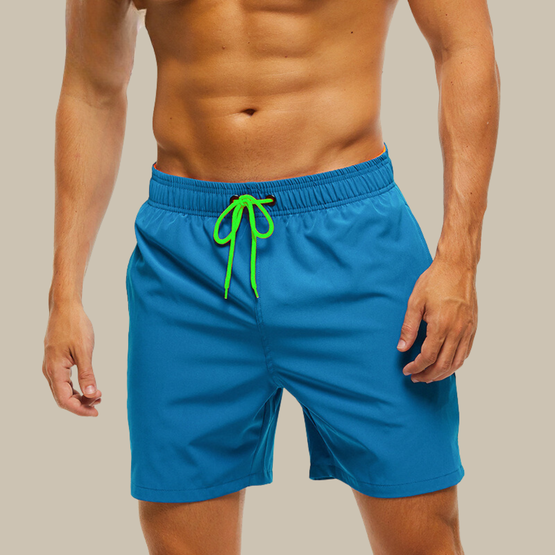 Men's Quick-Dry Drawstring Swimming Shorts with Stretch Comfort