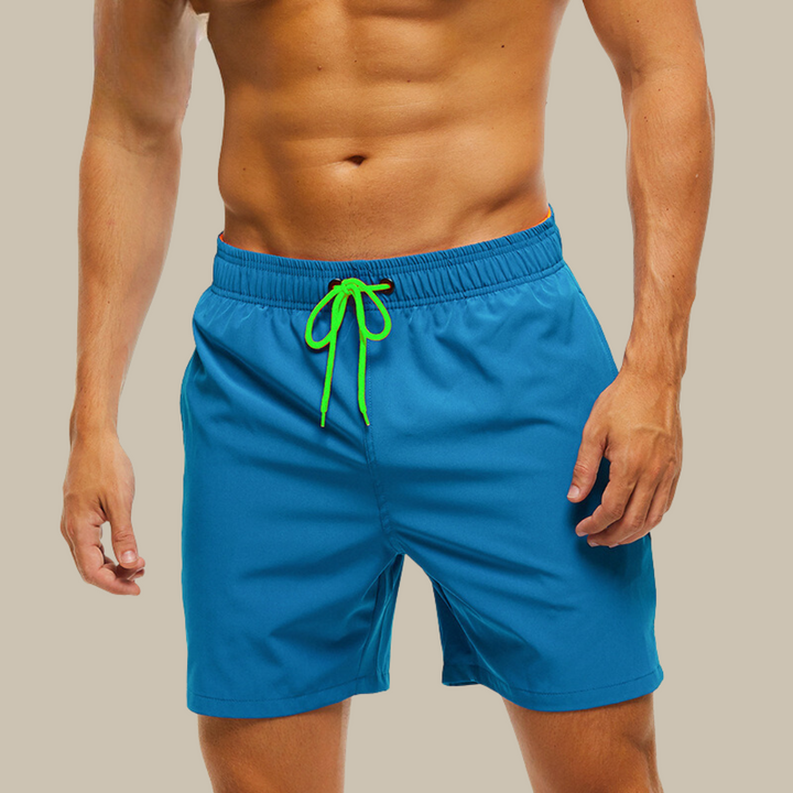 Men's Quick-Dry Drawstring Swimming Shorts with Stretch Comfort