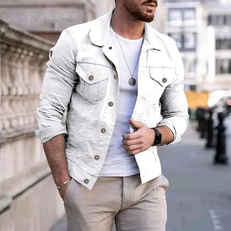 Men's Classic Colored Mid-Season Denim Jacket