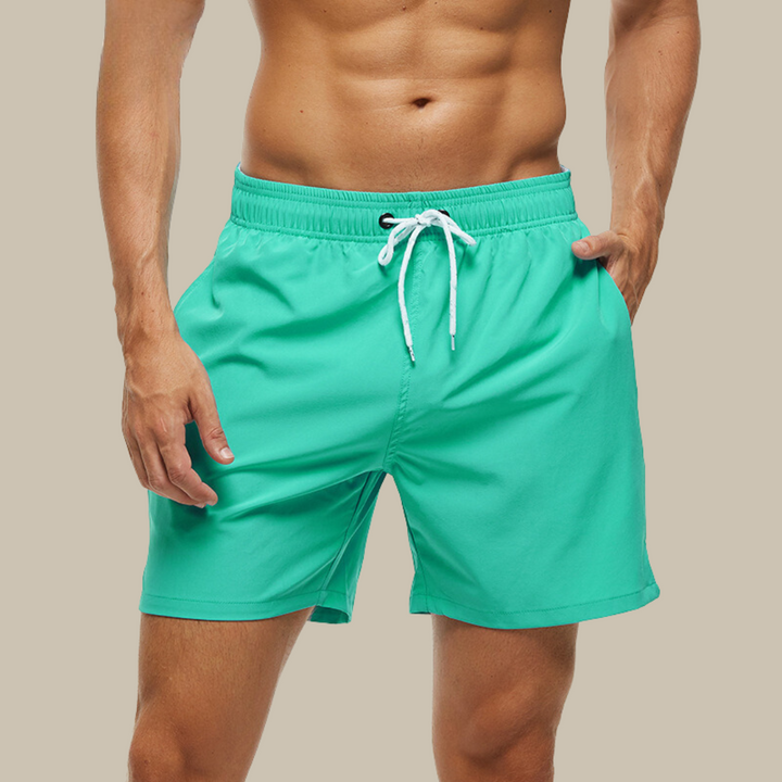 Men's Quick-Dry Drawstring Swimming Shorts with Stretch Comfort