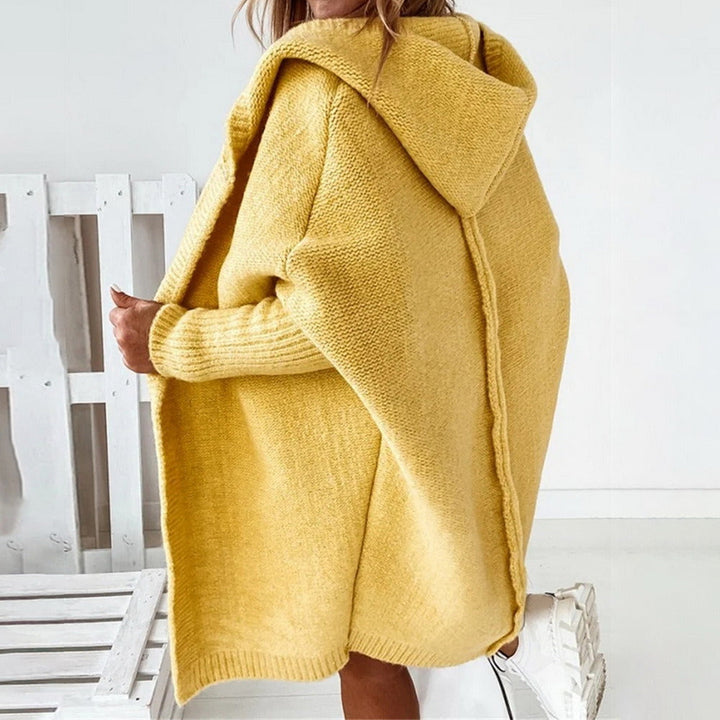 Elegant Women's Long Knit Cardigan Vest with Hood - Perfect for Fall & Winter Fashion