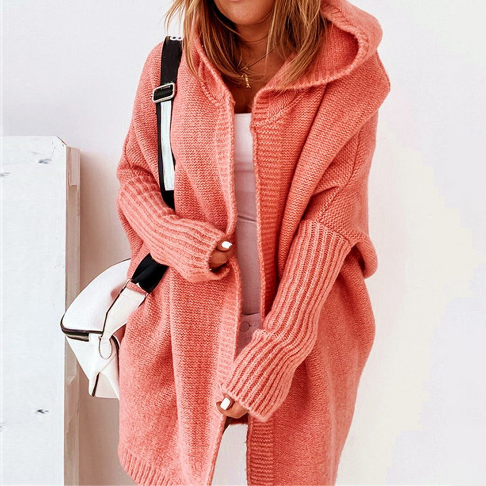 Elegant Women's Long Knit Cardigan Vest with Hood - Perfect for Fall & Winter Fashion