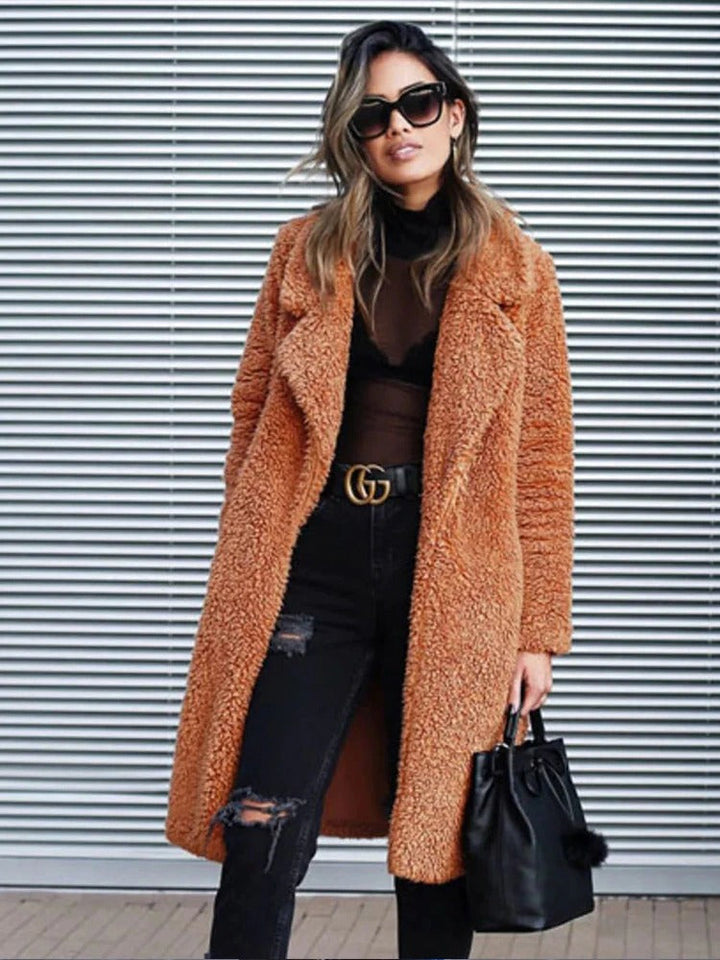 Luxury Teddy Fleece Coat for Women - Cozy & Warm Long Winter Jacket