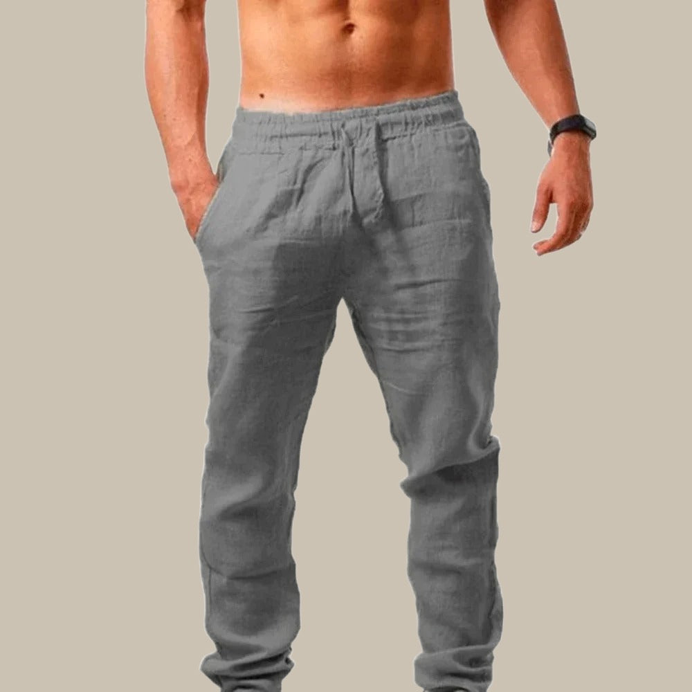 Men's Summer Trousers - Stylish Linen Look Trousers