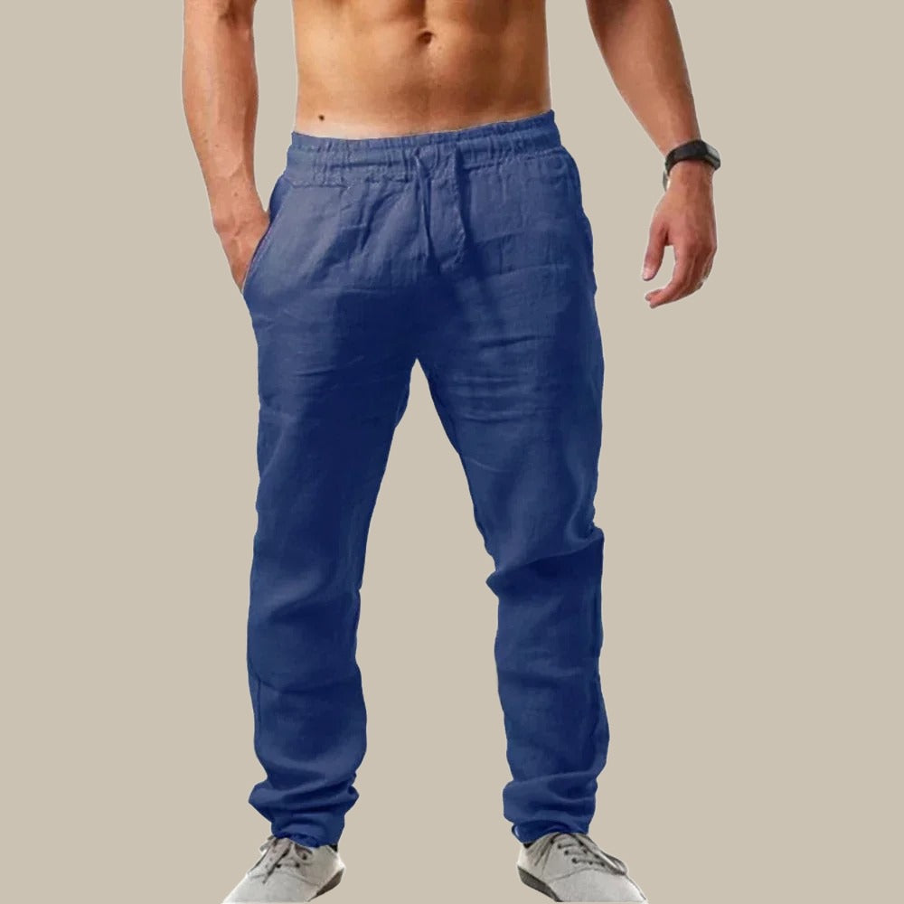 Men's Summer Trousers - Stylish Linen Look Trousers