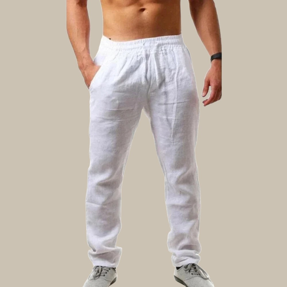 Men's Summer Trousers - Stylish Linen Look Trousers