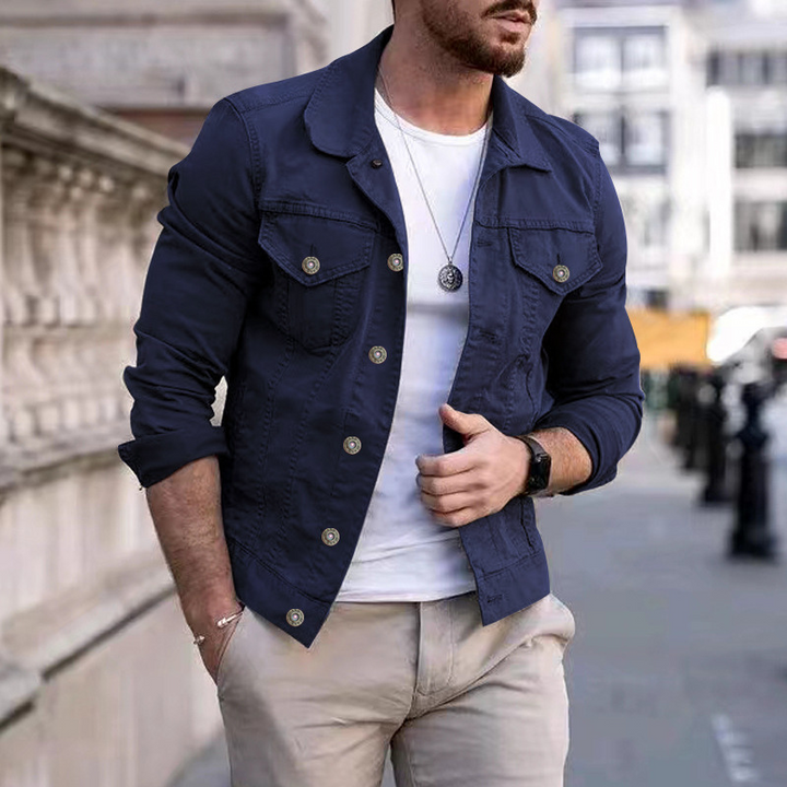 Men's Classic Colored Mid-Season Denim Jacket